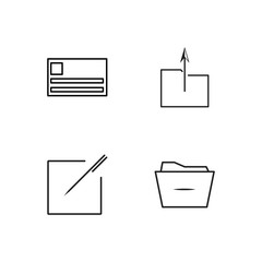 business simple outlined icons set