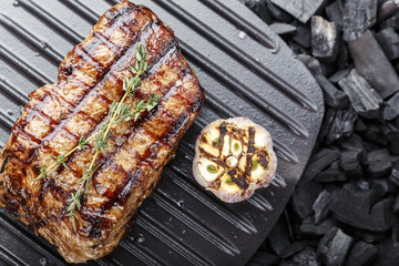 cooked grilled steak