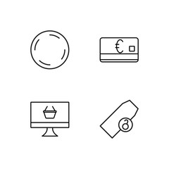 business simple outlined icons set