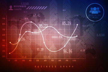 2d rendering Stock market online business concept. business Graph 