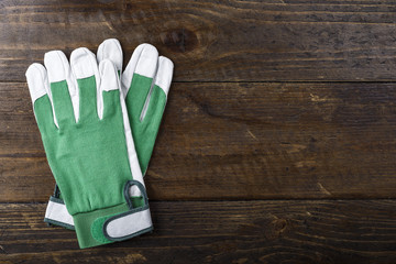 working gloves on the table