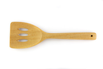 Wooden spatula isolated on a white background