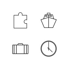 business simple outlined icons set