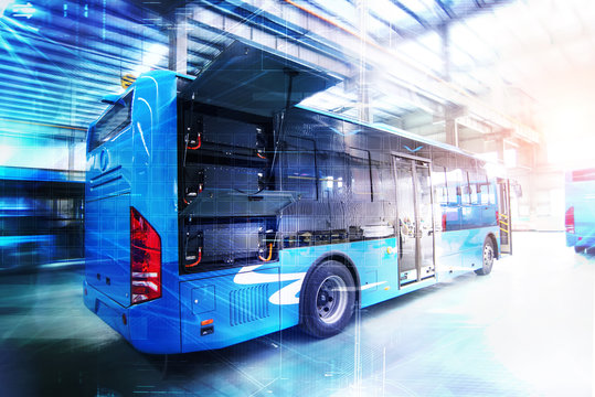 Pure electric buses in factories
