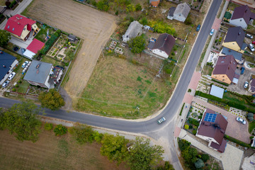 View from above on small village in Poland.