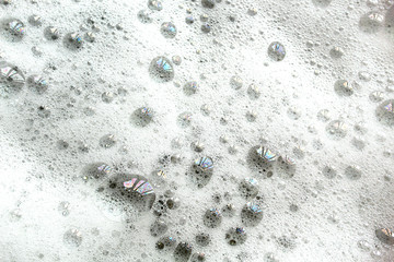 texture of many small soap bubbles white color