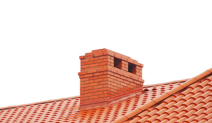 Naklejka premium brick smokestack isolated on white