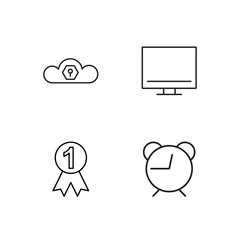 business simple outlined icons set - 224986923