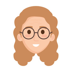 head old woman with glasses avatar character
