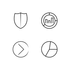 business simple outlined icons set