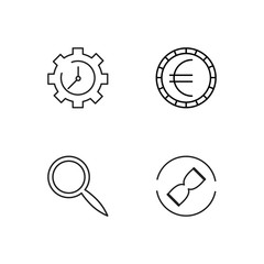 business simple outlined icons set