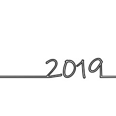 2019 New Year. banner background, vector icon on white background