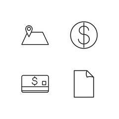 business simple outlined icons set