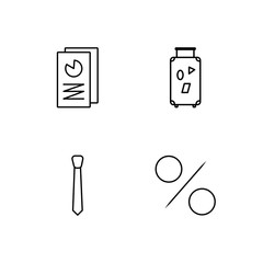 business simple outlined icons set