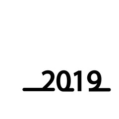 2019 New Year. banner background, vector icon on white background