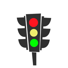 Traffic lights icon. cartoon design. vector graphic