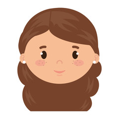 cute and little girl head character