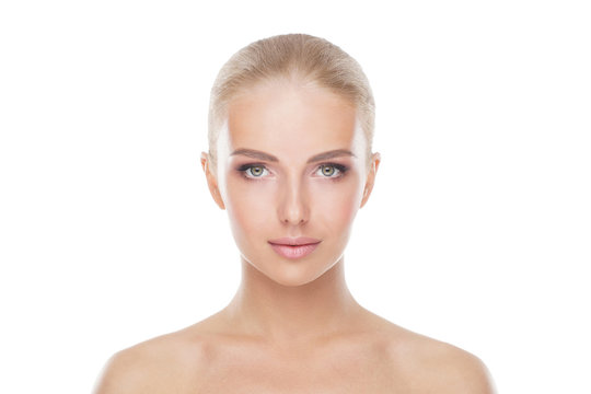 Beautiful face of young and healthy girl.