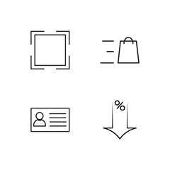 business simple outlined icons set
