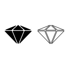 Diamond flat vector icon stock simple modern isolated