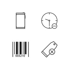 business simple outlined icons set