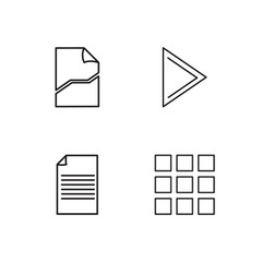 business simple outlined icons set