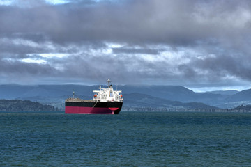 Nave mercantile, che trasporta containers in arrivo al porto