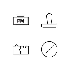 business simple outlined icons set