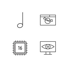 business simple outlined icons set