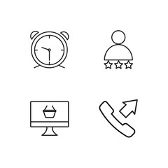 business simple outlined icons set