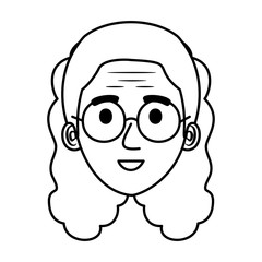 head old woman with glasses avatar character