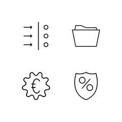 business simple outlined icons set