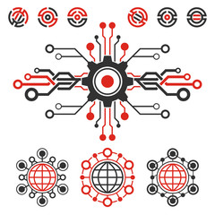 Fototapeta premium Global communication concept. Technology sign.