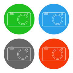 Photo camera button. Vector icon.