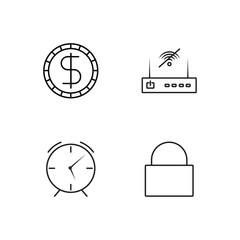 business simple outlined icons set