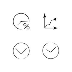 business simple outlined icons set