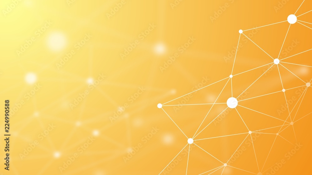 Wall mural abstract futuristic crypto blockchain. white dots and shapes in triangles. modern digital technology