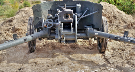 old German cannon on position