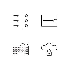 business simple outlined icons set