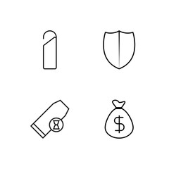 business simple outlined icons set