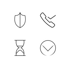 business simple outlined icons set