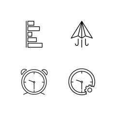 business simple outlined icons set