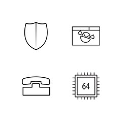 business simple outlined icons set