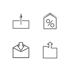 business simple outlined icons set