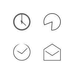 business simple outlined icons set