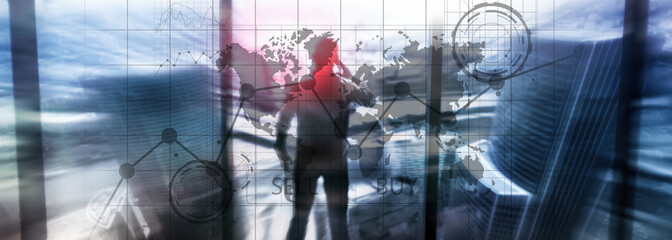 Forex Trading Investment Financial Chart Graphs. Business and technology concept.