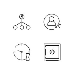 business simple outlined icons set