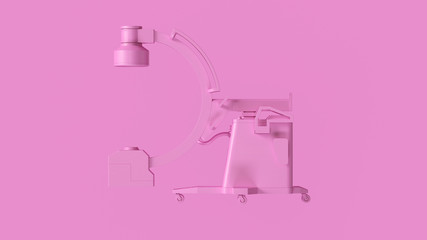 Pink Hospital C Arm X-Ray Scanner 3d illustration 3d rendering	
