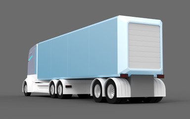self-driving truck futuristic back