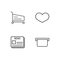 business simple outlined icons set